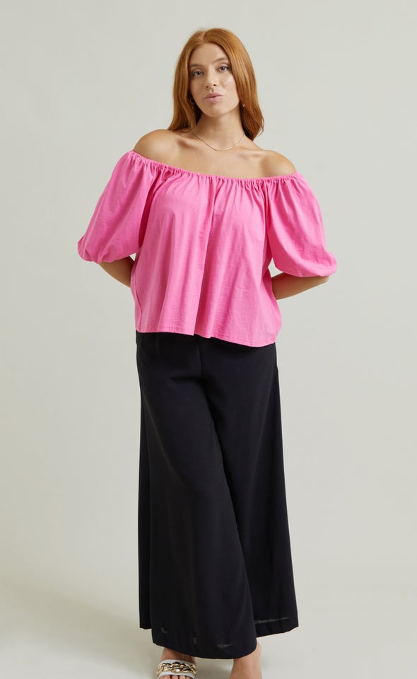 Jersey Bardot Top Pink