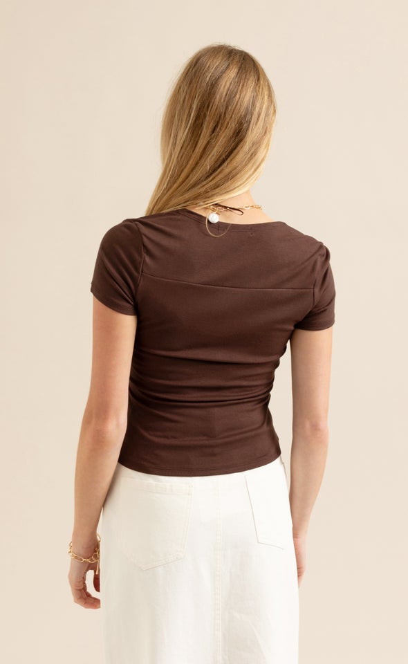 Jersey Bolero Top Chocolate