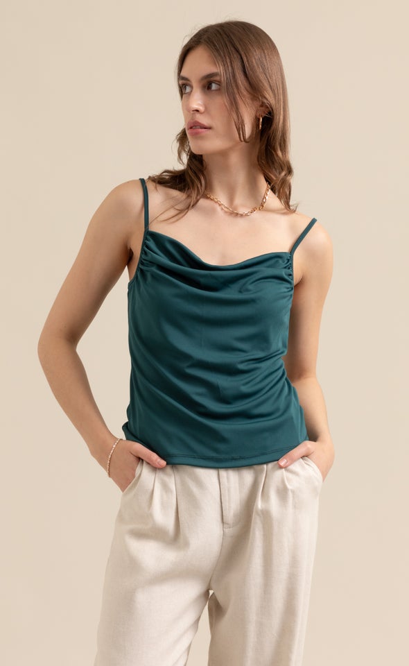 Jersey Cowl Cami Emerald