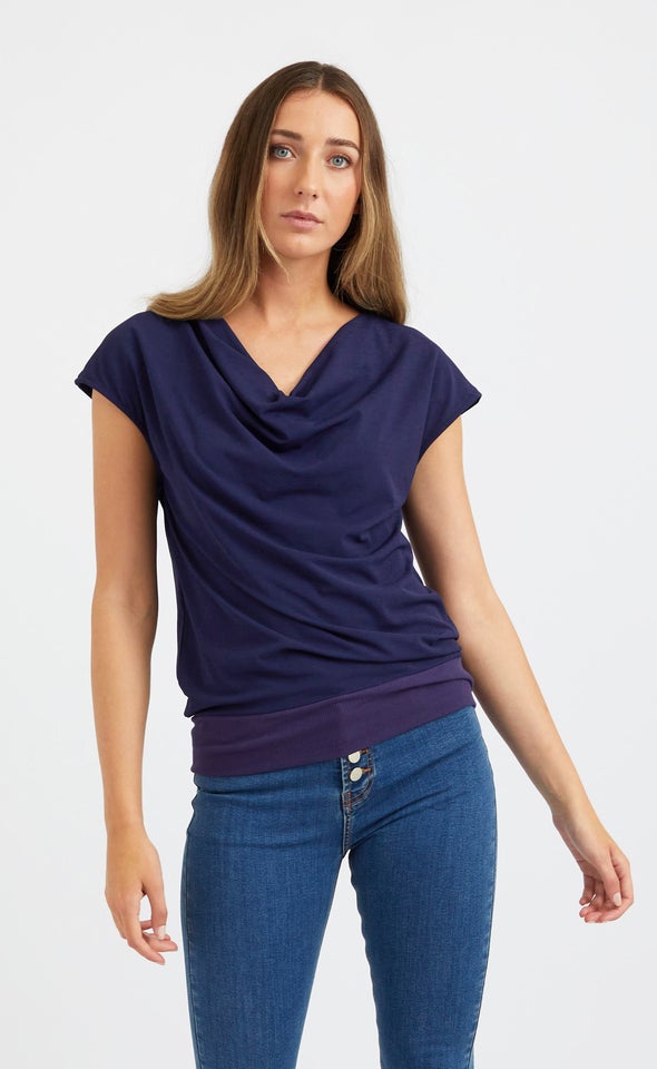 Jersey Cowl Neck Top