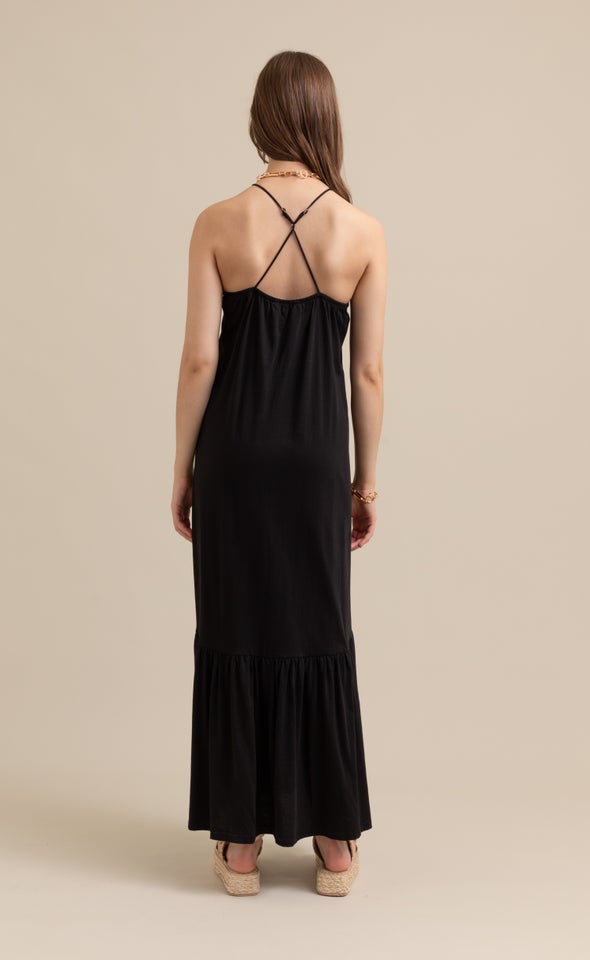 Jersey Cross-Back Maxi Black