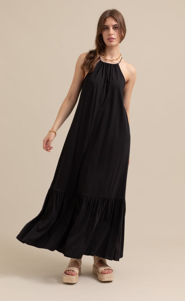 Jersey Cross-Back Maxi Black