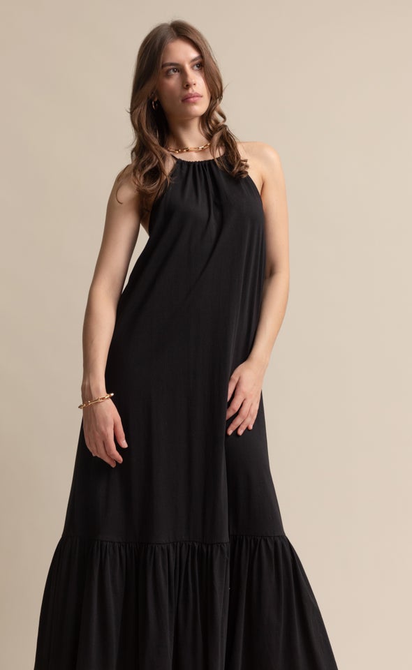 Jersey Cross-Back Maxi Black