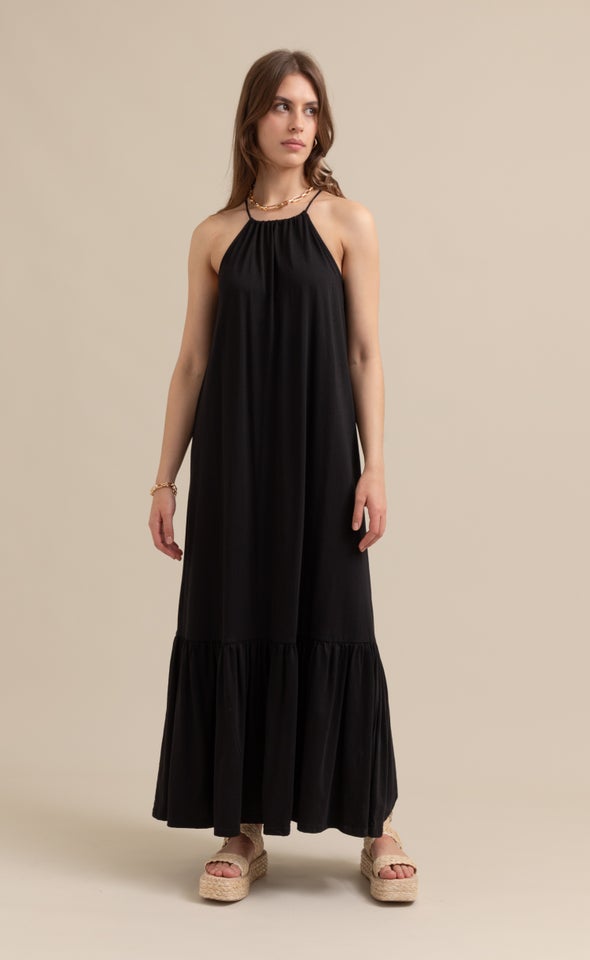 Jersey Cross-Back Maxi Black