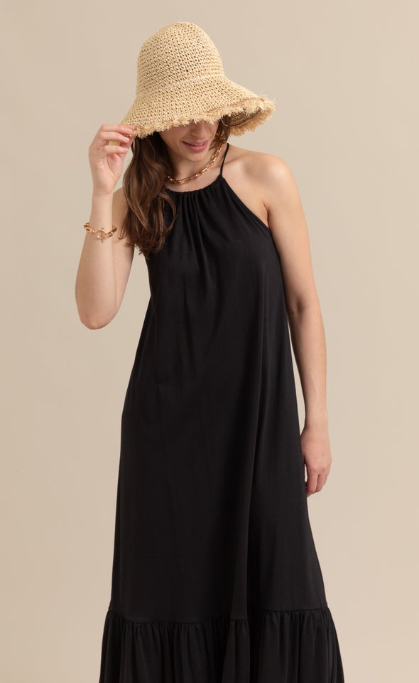 Jersey Cross-Back Maxi Black