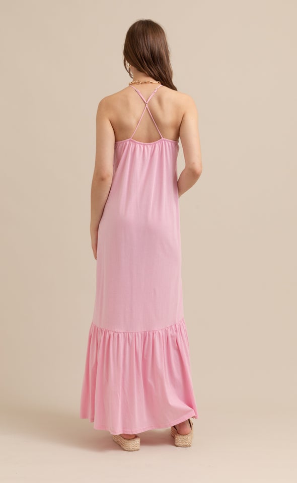 Jersey Cross-Back Maxi Tulip Pink