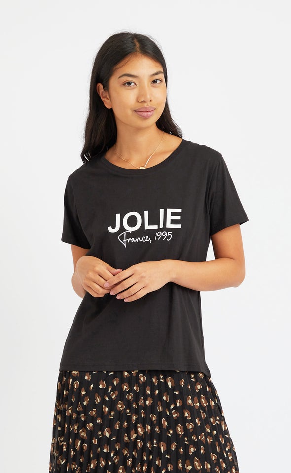 Jersey Jolie Print Tee Black