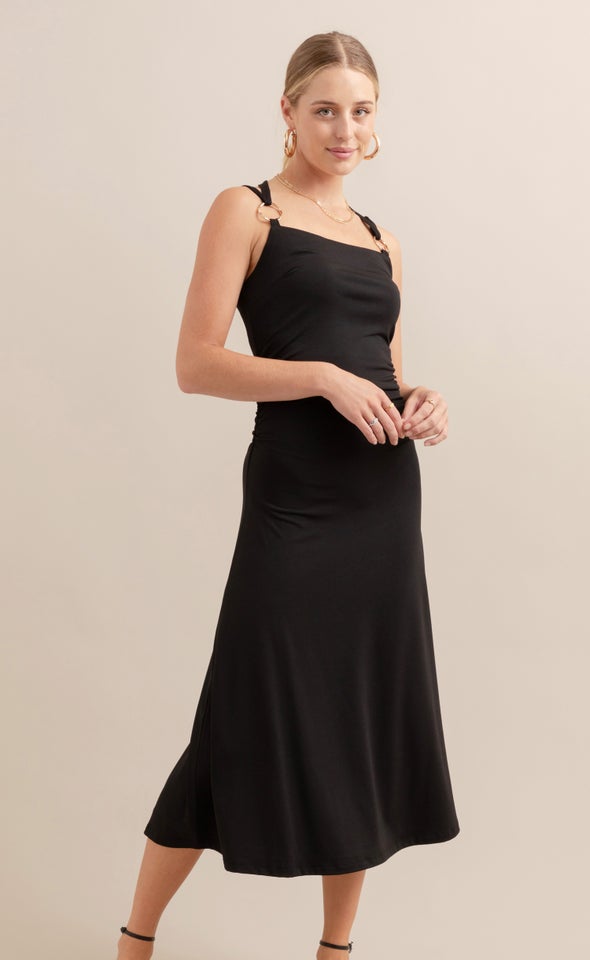 Jersey Midi Dress Black