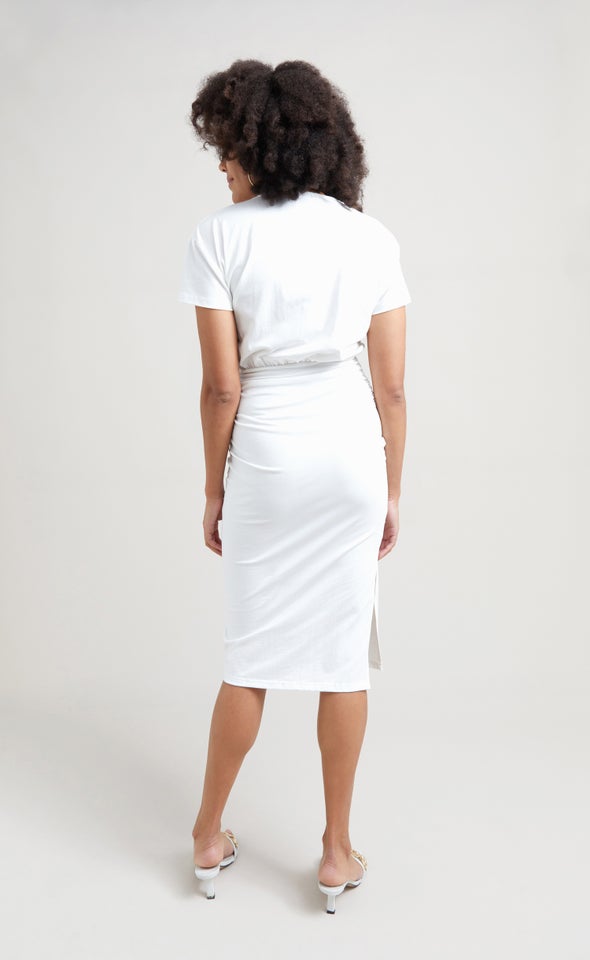 Jersey Midi Dress Spring White