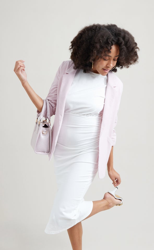 Jersey Midi Dress Spring White