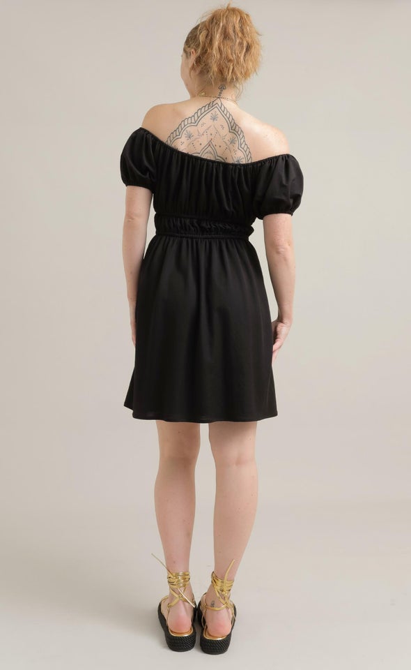 Jersey Off The Shoulder Dress Black