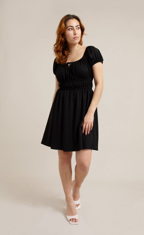 Jersey Off The Shoulder Dress Black