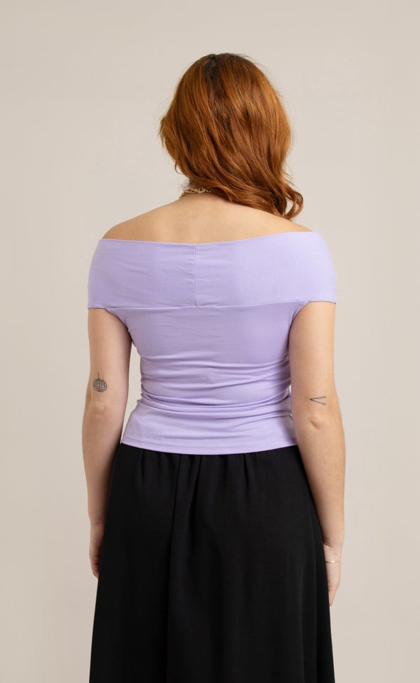 Jersey Off The Shoulder Top Lilac