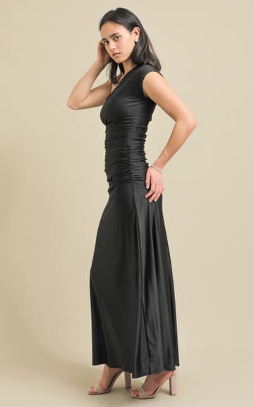 lace black and beige dress Slit Glamorous Lace Black Long-Sleeve Prom Dress Evening Dress US16 / Black