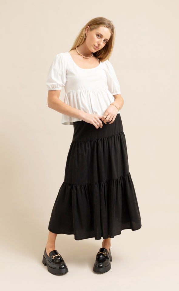 Jersey Peplum Top White