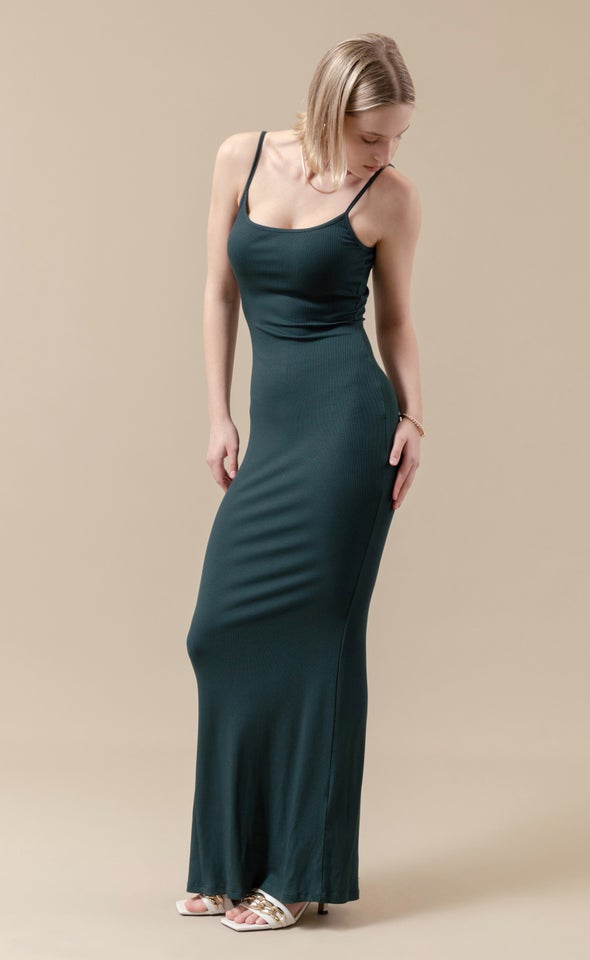 Jersey Plain Slip Maxi Emerald