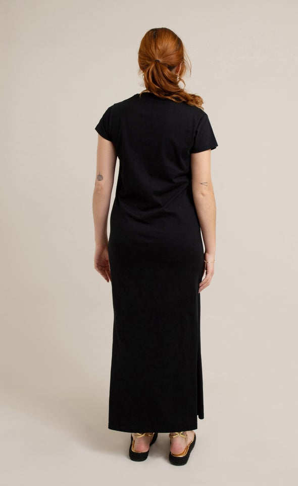 Jersey Plain T-Shirt Maxi Black