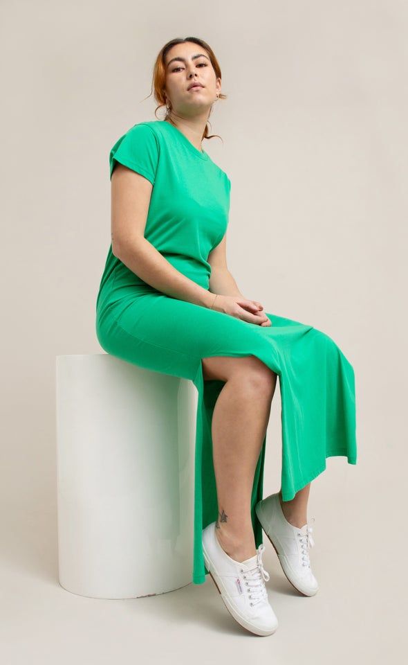 Jersey Plain T-Shirt Maxi Green