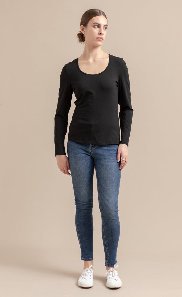 Jersey Plain Top Black