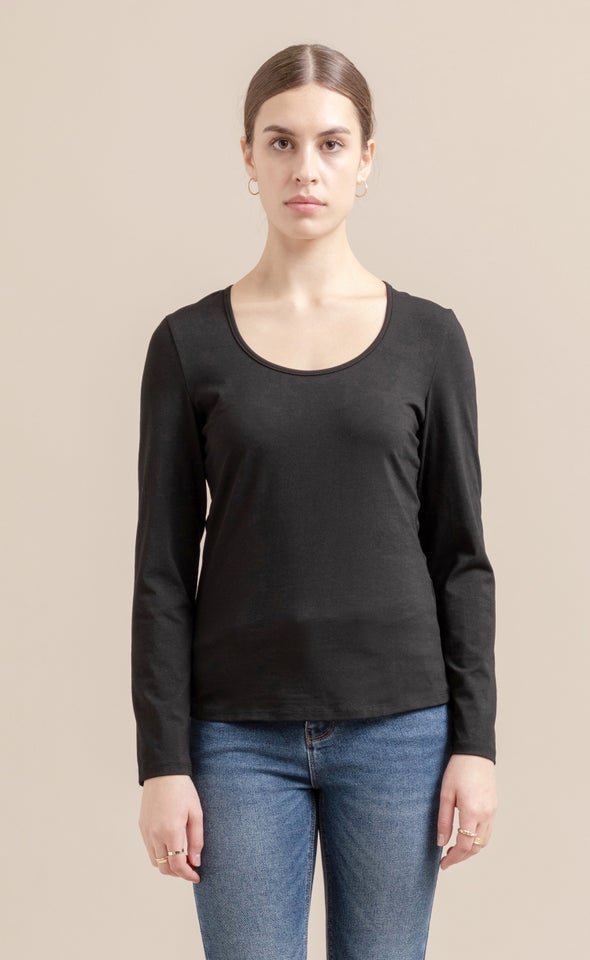 Jersey Plain Top Black
