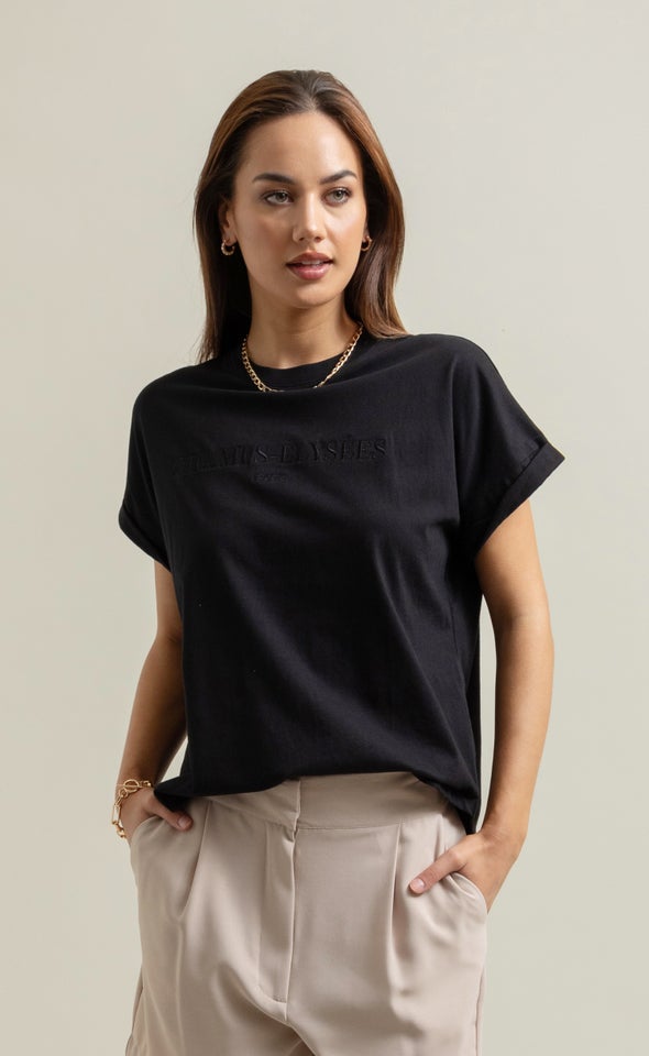 Jersey Print T-Shirt Black/champs-elysees