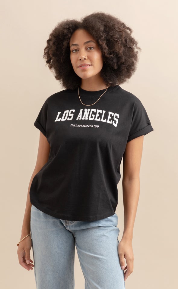 Jersey Print T-Shirt Black/la