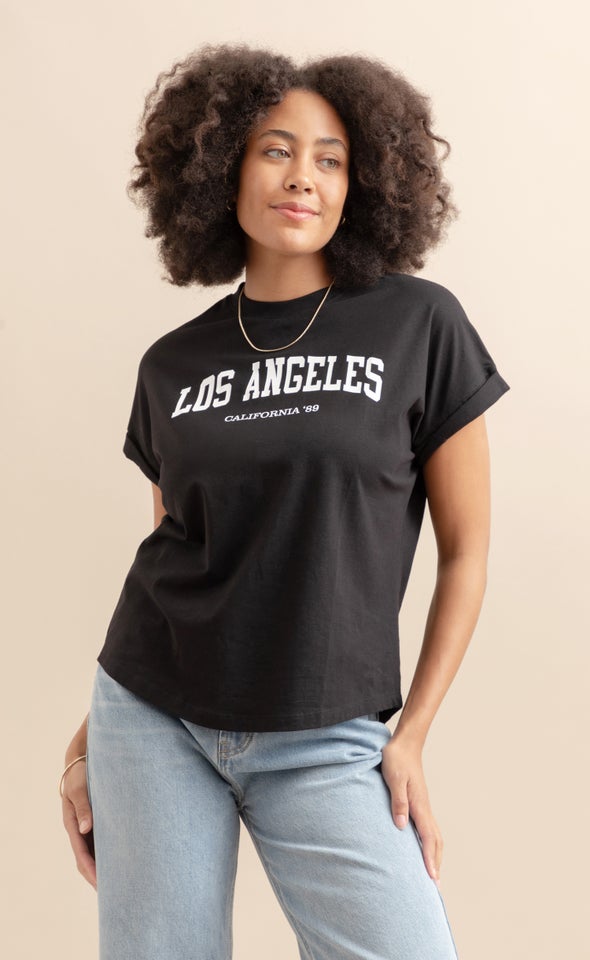 Jersey Print T-Shirt Black/la