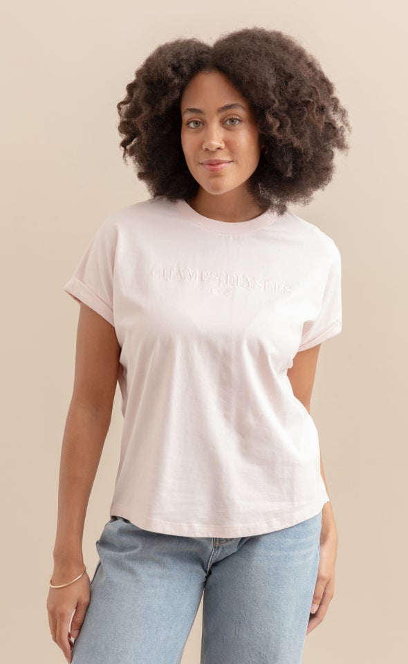 Jersey Print T-Shirt Blush/champs-elysees