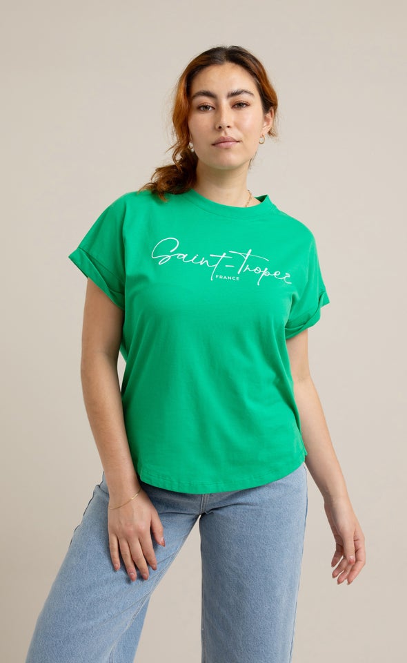 Jersey Print T-Shirt Green/saint-tropez