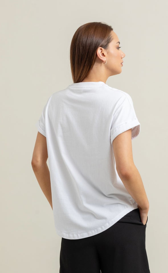Jersey Print T-Shirt White/la