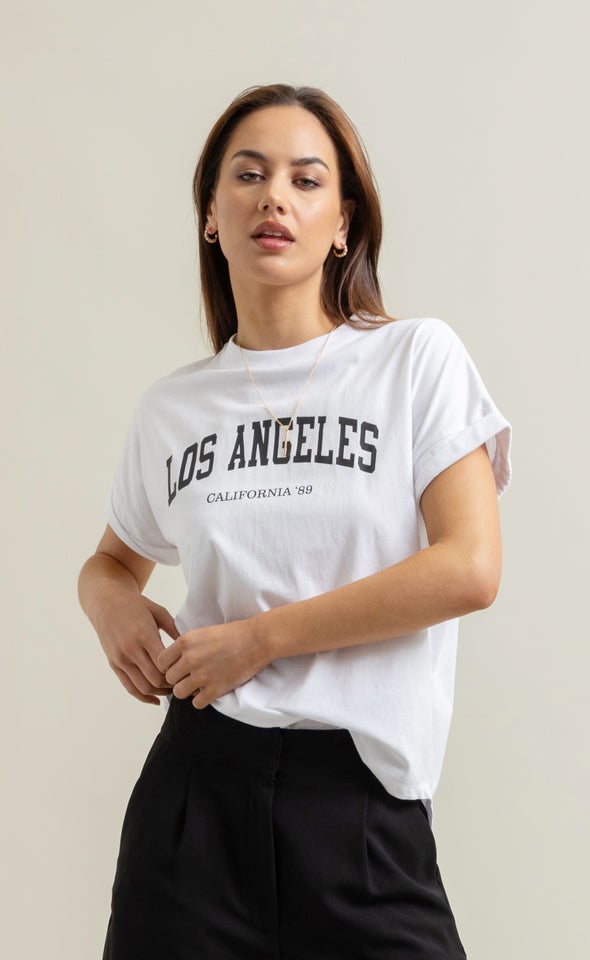 Jersey Print T-Shirt White/la