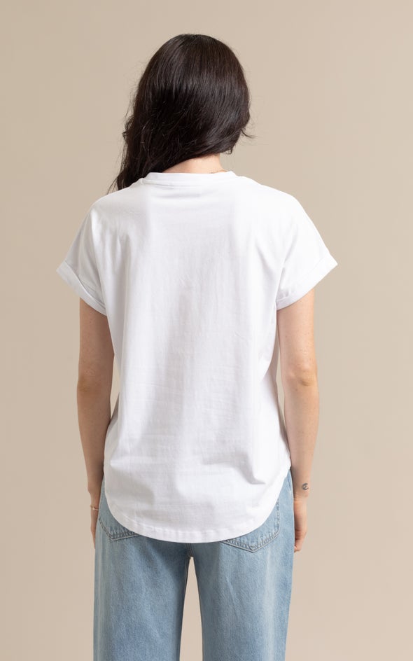 Jersey Print T-Shirt White/voila L'ete