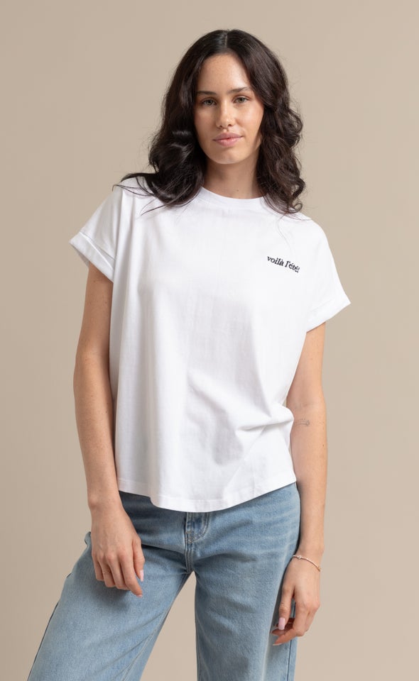 Jersey Print T-Shirt White/voila L'ete