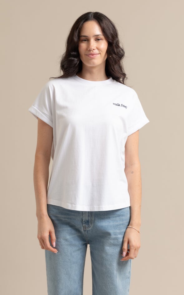 Jersey Print T-Shirt White/voila L'ete