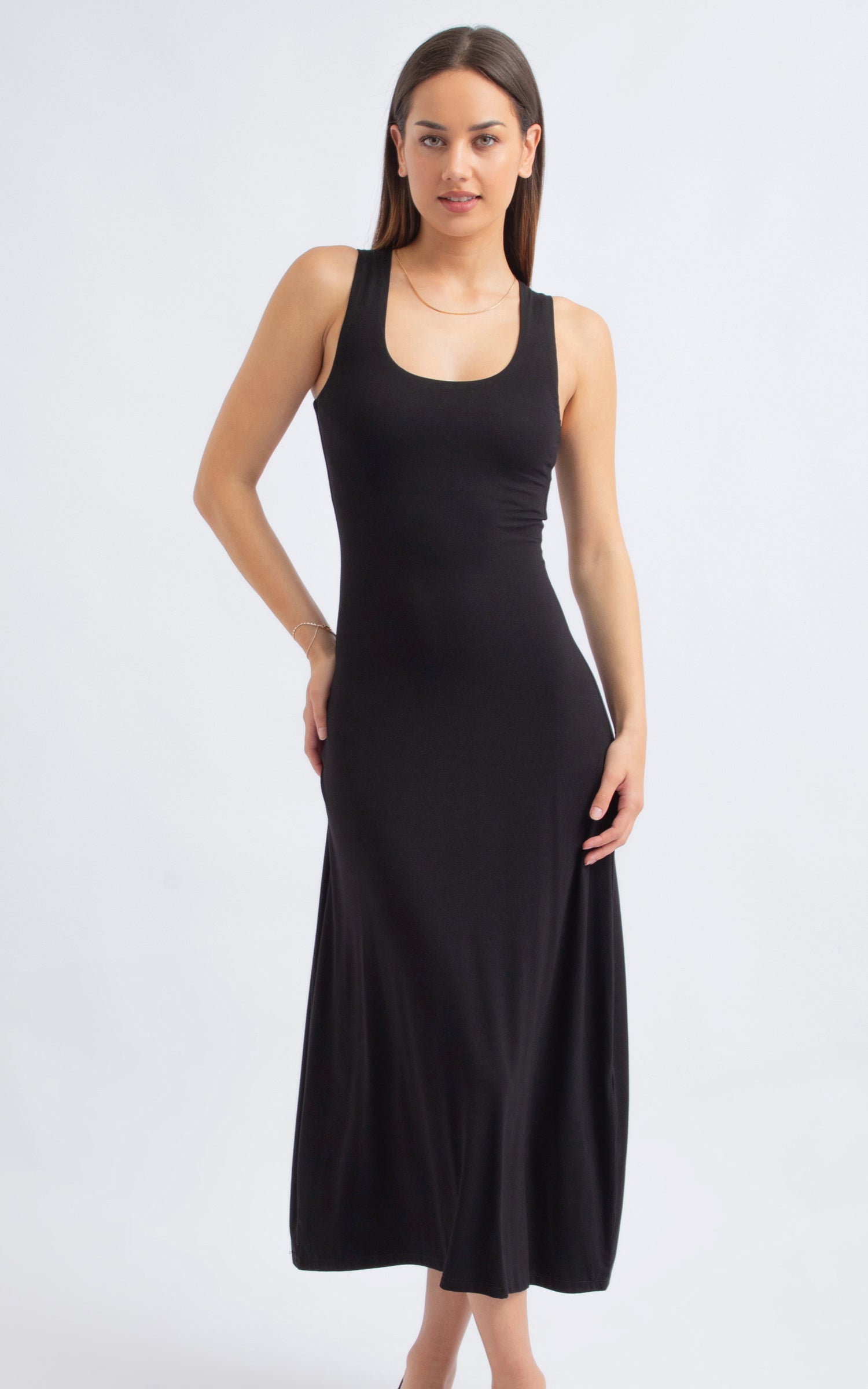 Shop our Metalic Jersey Twist Sleeve Midi Dress in Gold | Pagani