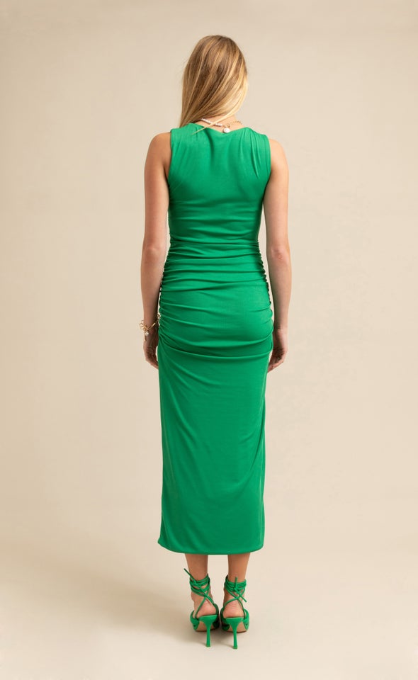 Jersey Ruched Maxi Green