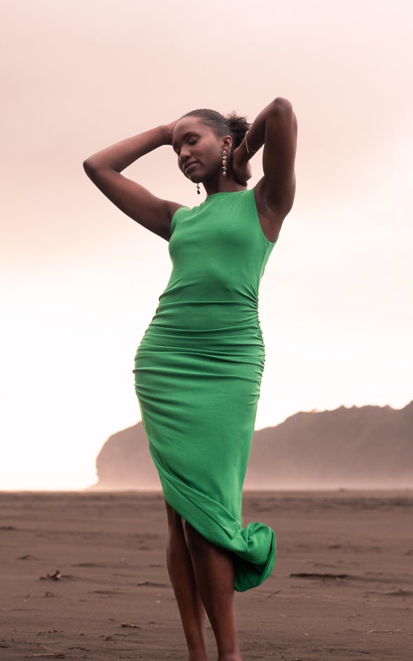 Jersey Ruched Maxi Green