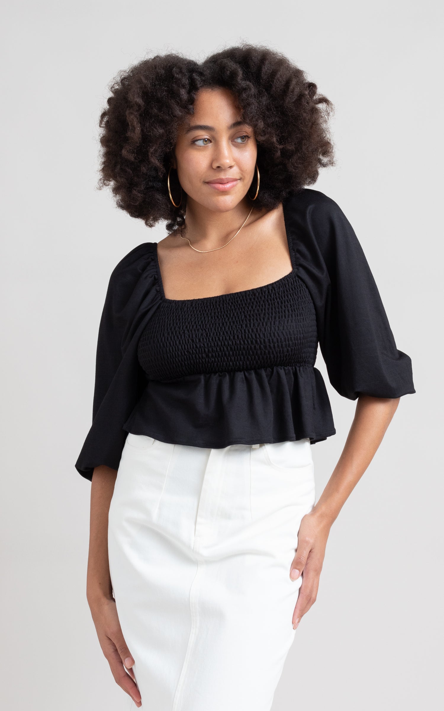 Jersey peplum top on sale