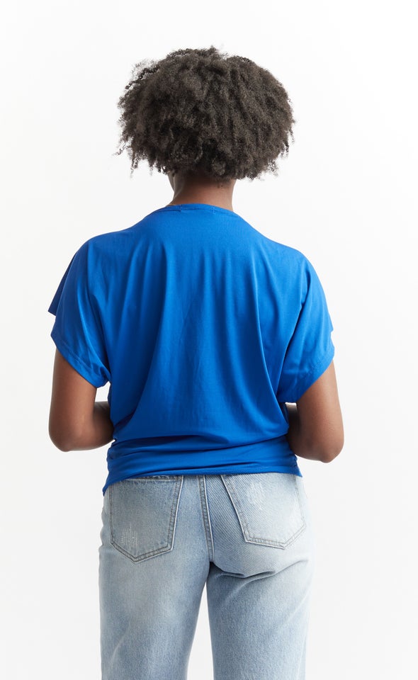 Jersey Soft Drape Top Cobalt