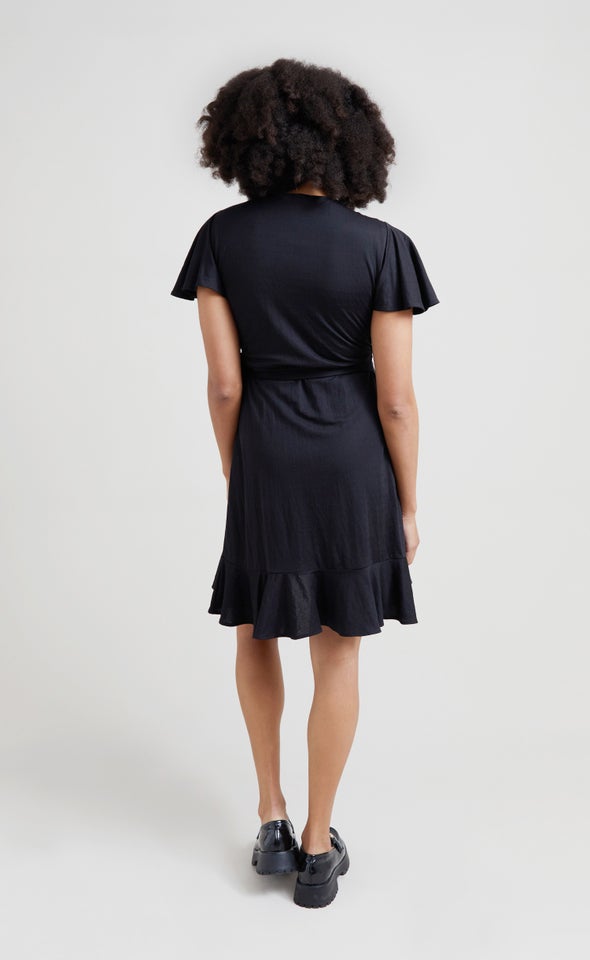 Jersey Wrap Dress Black