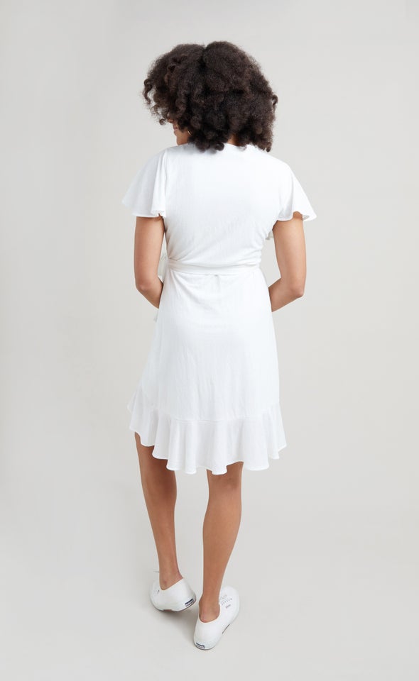 Jersey Wrap Dress Spring White