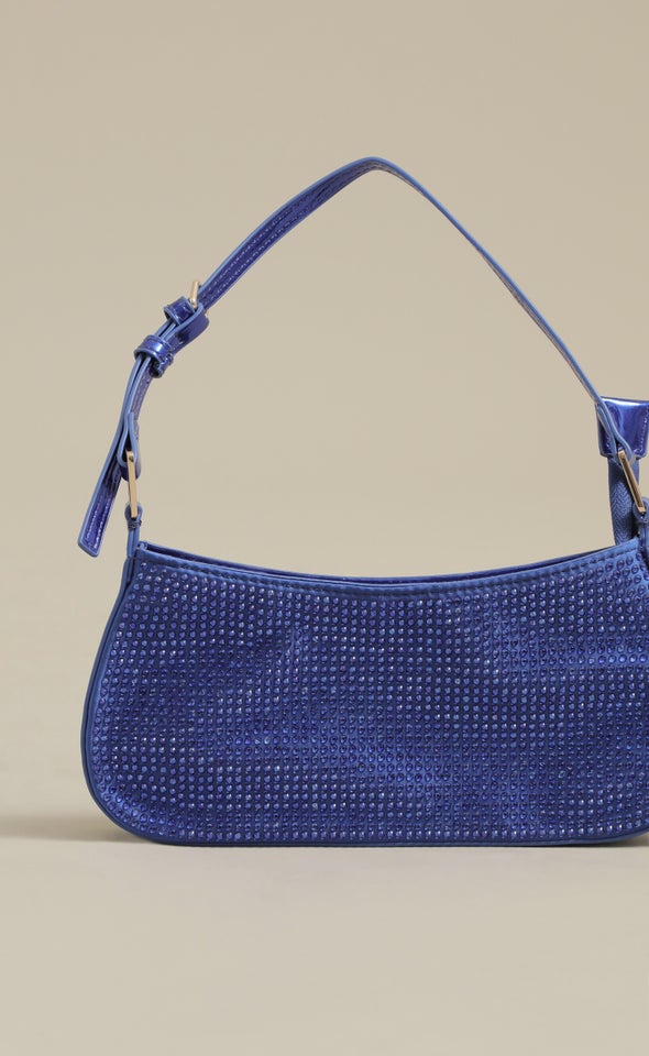 Jewel Embellished Handbag Sapphire
