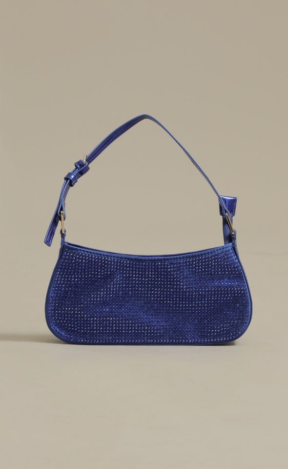 Jewel Embellished Handbag Sapphire