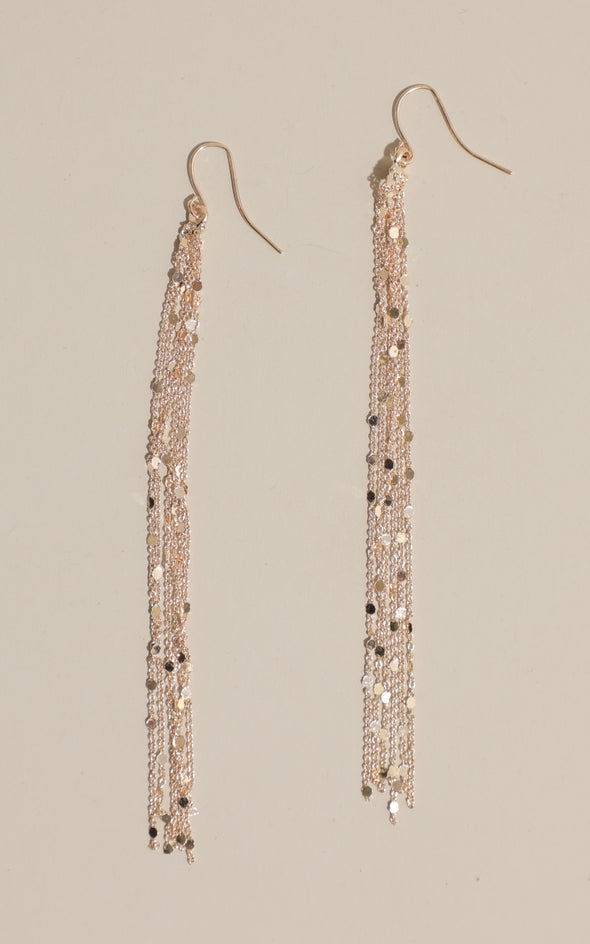Jewel Tassel Drop Earrings Gold