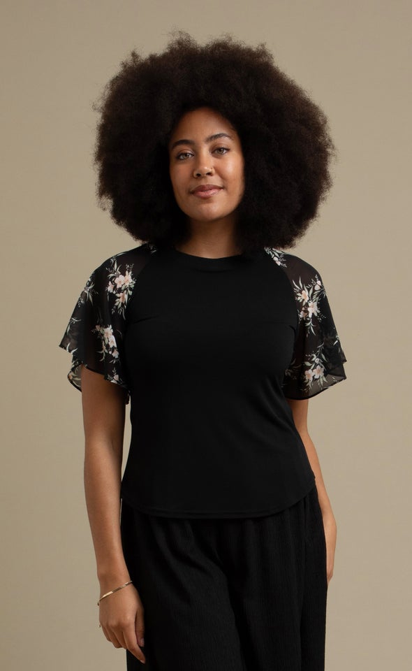 Knit Printed Raglan Top | Pagani