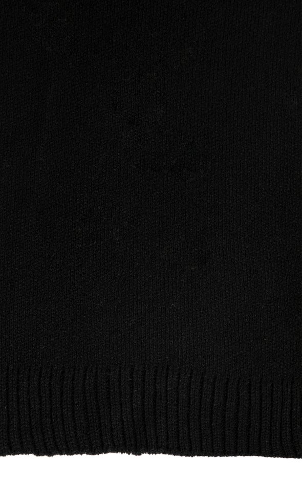 Knit Ribbed Scarf Black