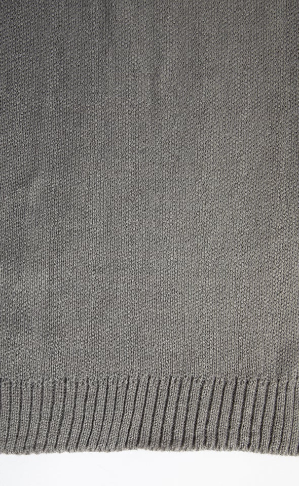 Knit Ribbed Scarf Grey