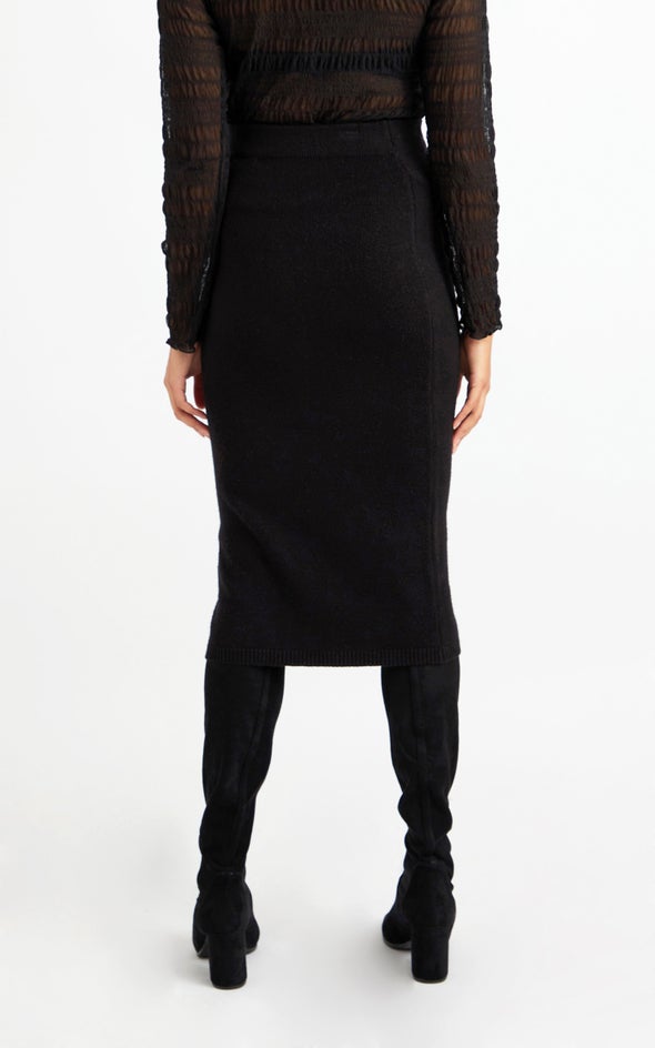Knitwear Midi Skirt Black