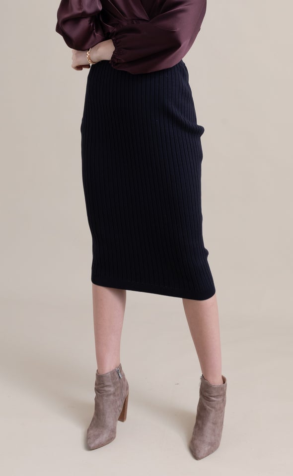 Knitwear Midi Skirt Black