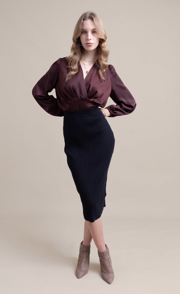 Knitwear Midi Skirt Black